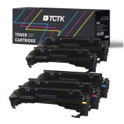 Compatibele vervanging voor Multipack (4) Toners Meerdere kleuren Compatibel met HP Color Laserjet Canon LBP - Vervangt 410X (CF411X) / CRG-046H (1253C002)